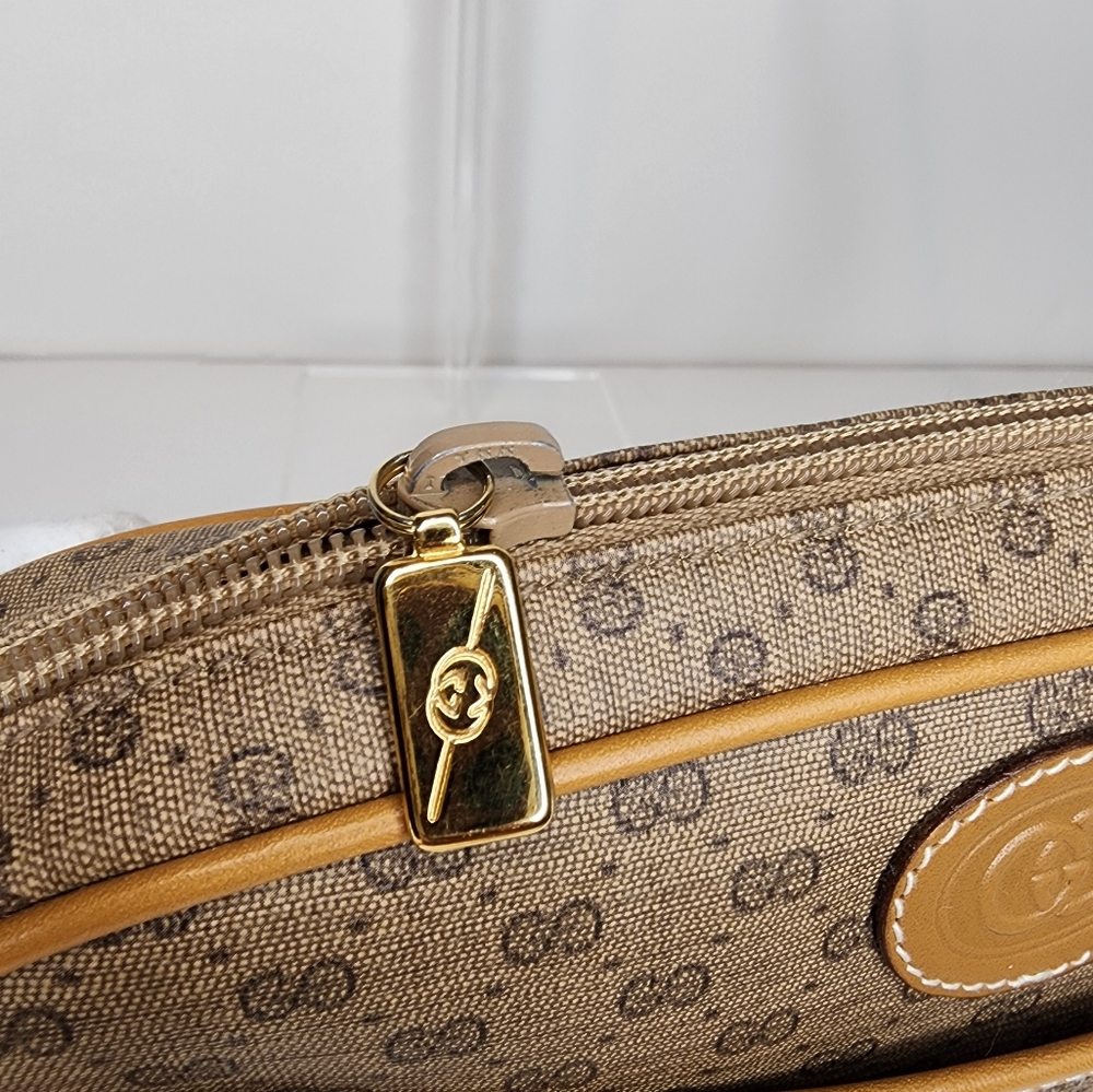 Vintage Gucci Canvas Shoulder Bag PVC Leather - Picture 11 of 17